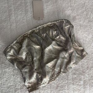 Musera Women's Gold and Silver Crop-top